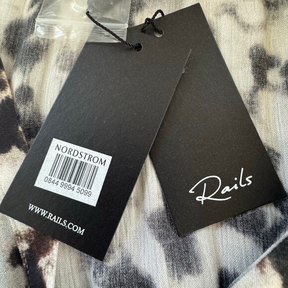 RAILS TYRA FAUX WRAP MIDI DRESS IN BLURRED CHEETAH NWT WOMEN'S SIZE LARGE - Picture 14 of 16